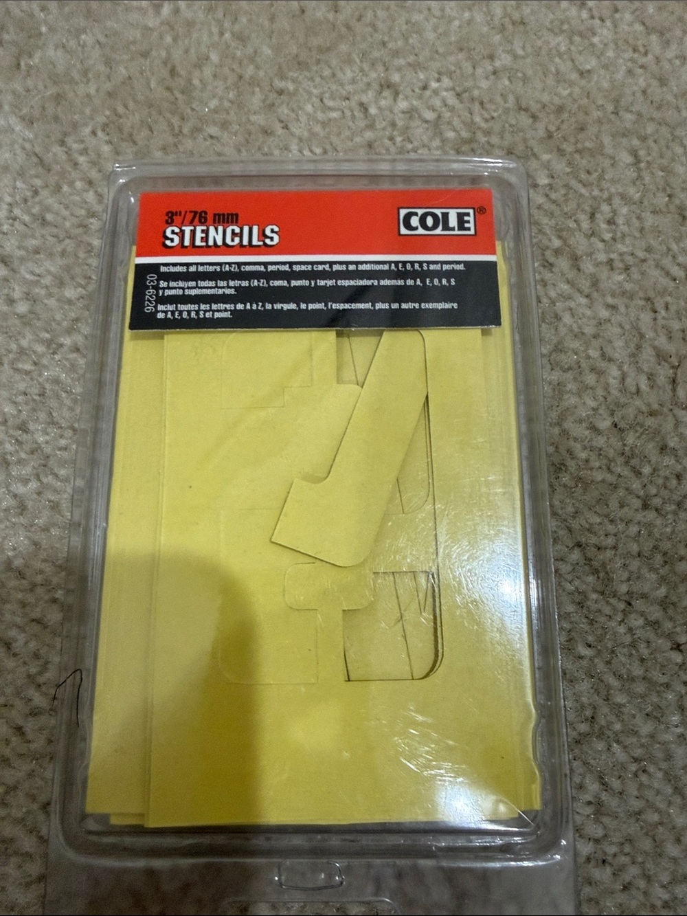 COLE Yellow 3-inch Letter Stencils - Pack